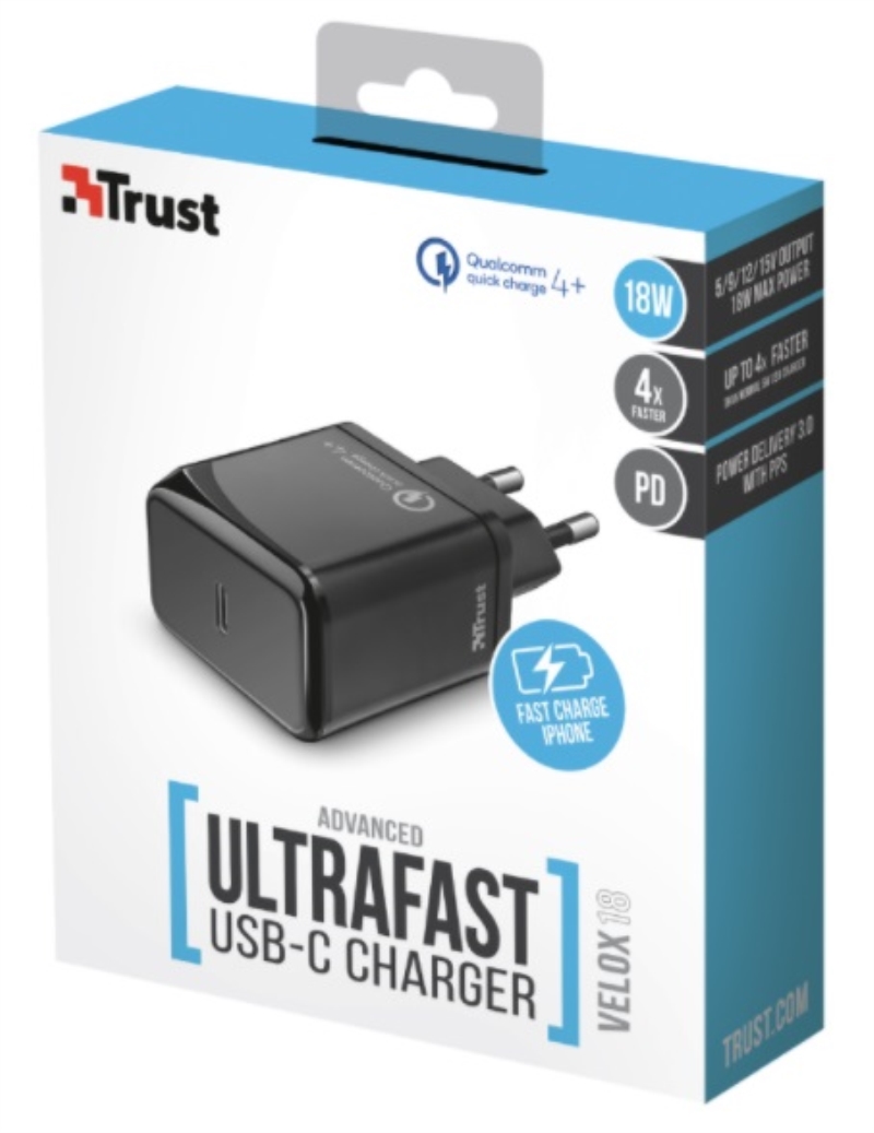 TRUST TRUST CARICATORE TYPE-C ULTRA FAST